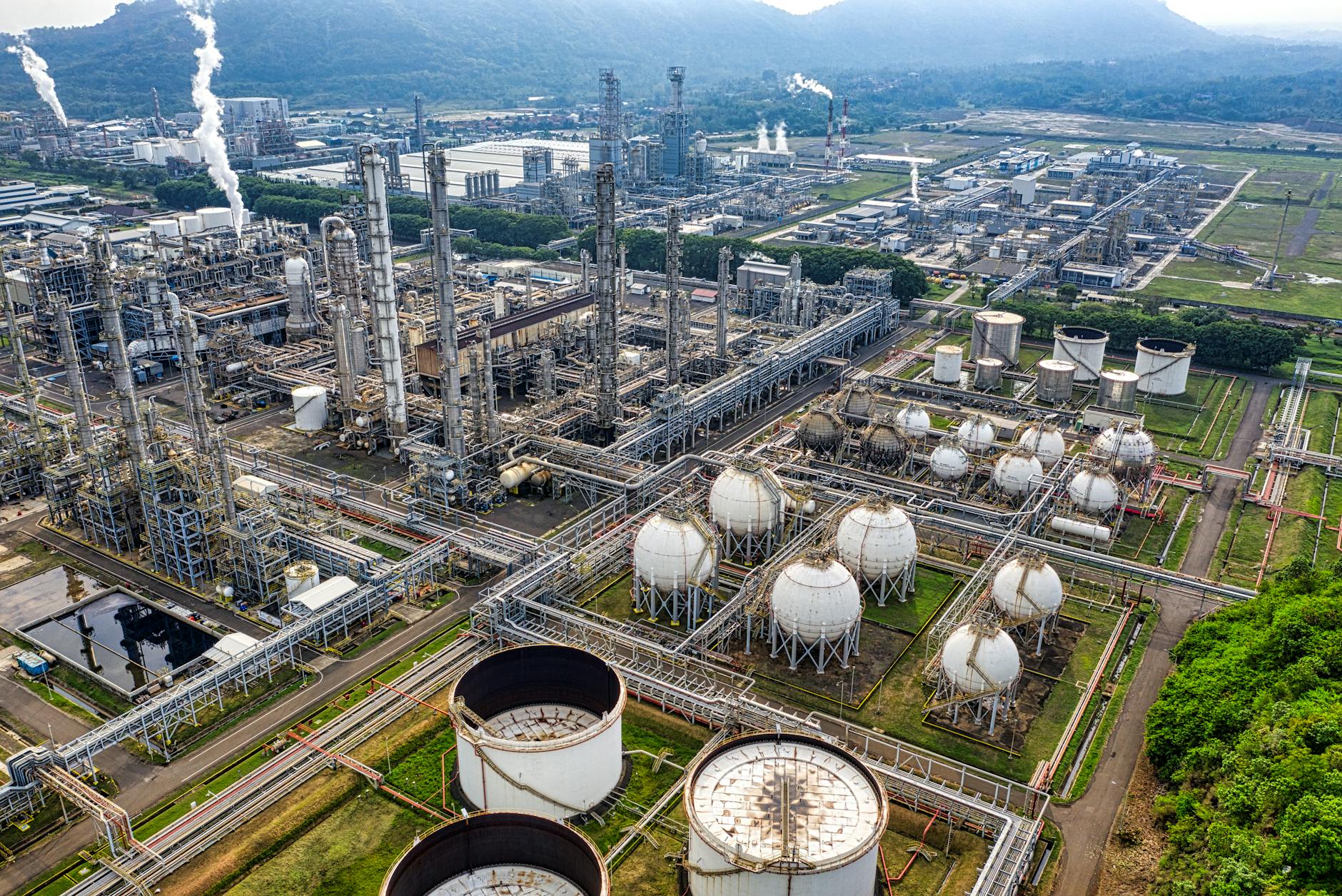 aerial view of industrial plant